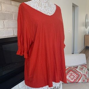 AVA & VIV Red textured top